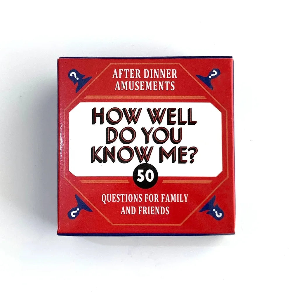 Card Game - How Well Do You Know Me?